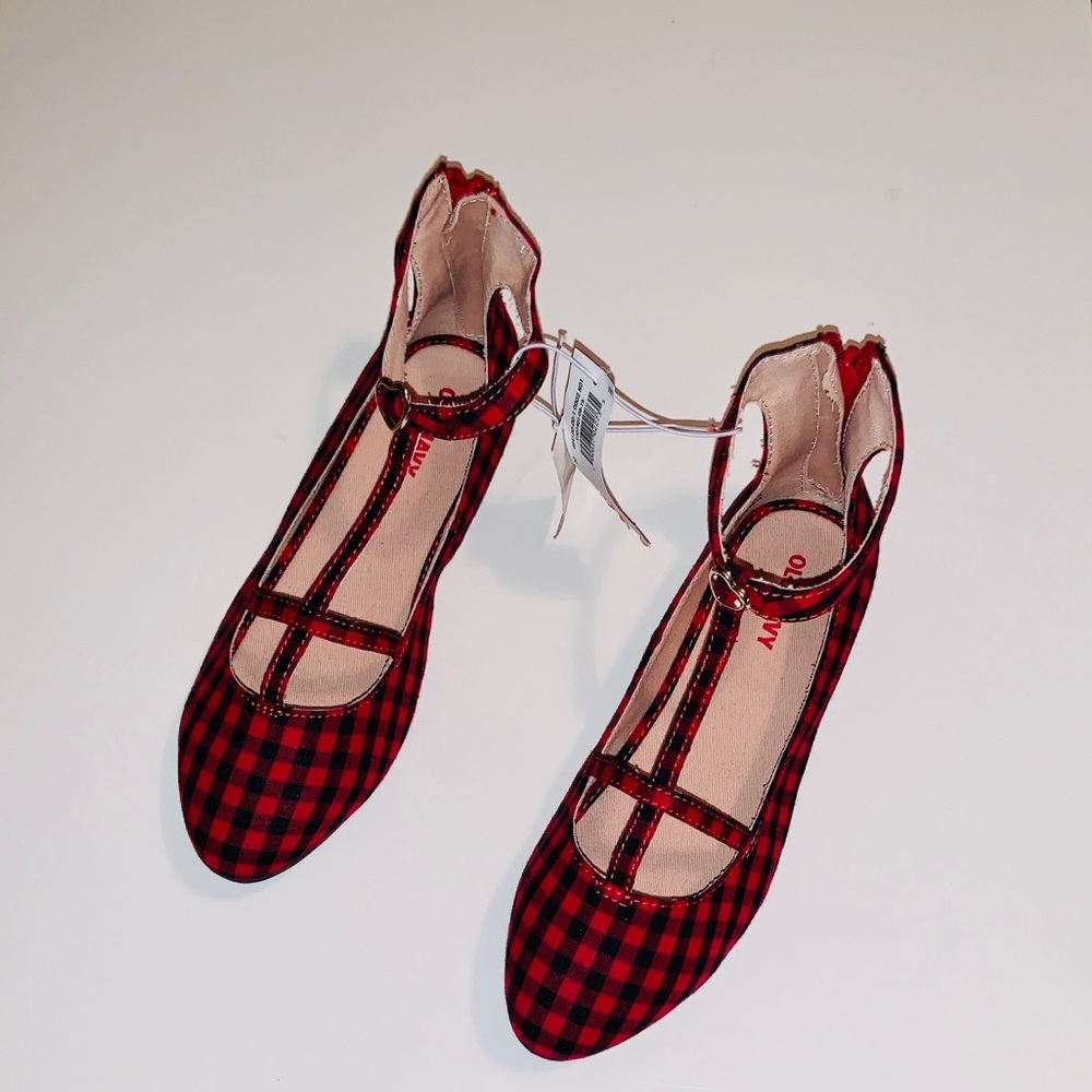 GIRLS Old Navy Plaid Doll Shoes NWT